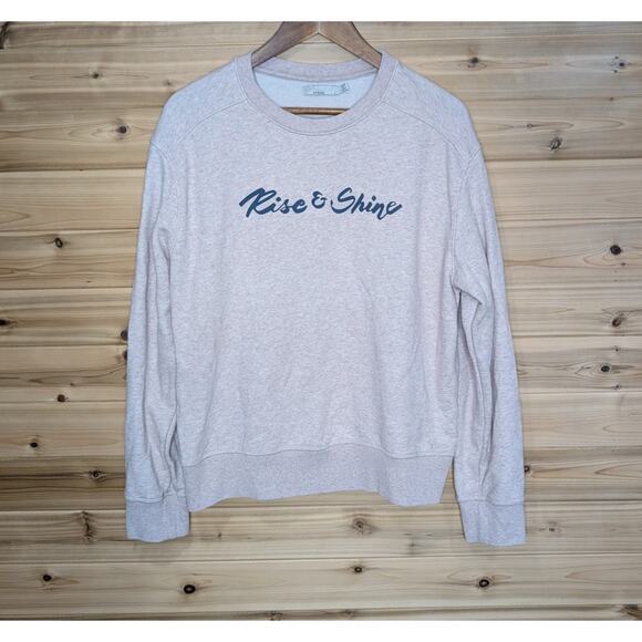 Prana Top Womens Large Cream Crew Neck Sweatshirt Rise & Shine - Picture 1 of 9